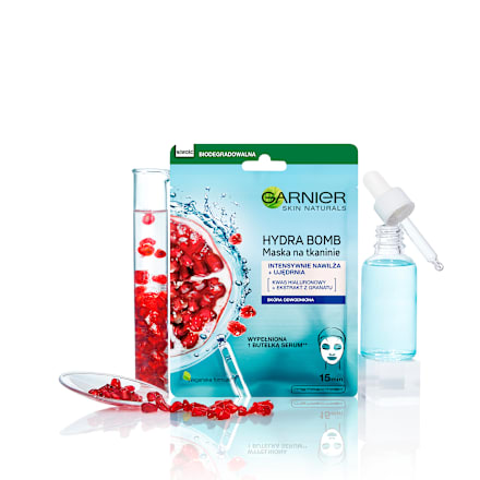 Skin Naturals Hydra Bomb Maska na tkaninie nawilżająca z ekstraktem z granatu GARNIER SKIN NATURALS