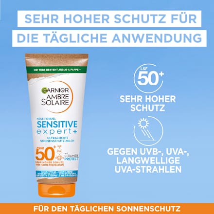 Sonnenmilch Sensitive Expert + LSF 50+ Garnier Ambre Solaire