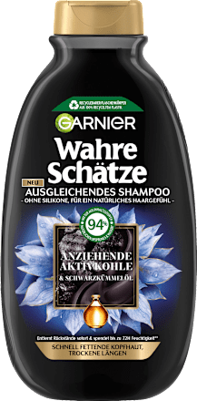 Shampoo Aktivkohle, fettige Kopfhaut Wahre Schätze