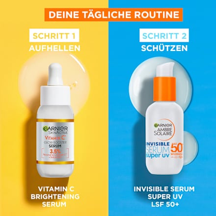 Sonnenfluid Gesicht super UV invisible Serum LSF 50+ Garnier Ambre Solaire
