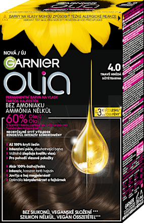 barva na vlasy tmavě hnědá 4.0 GARNIER olia