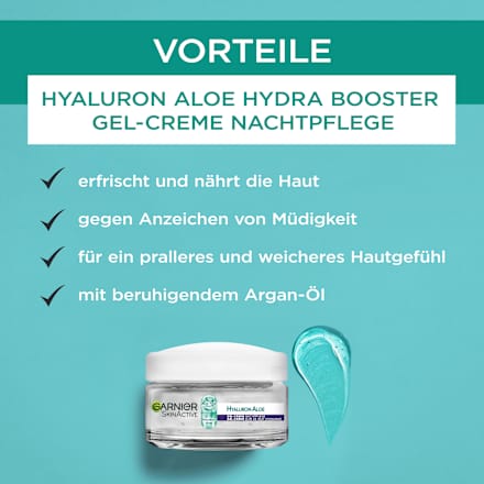 Nachtcreme Gel Hyaluron Aloe Hydra Booster Garnier Skin Active