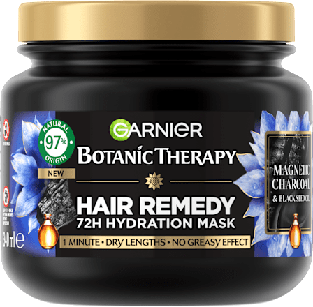 Mască hidratantă de păr Magnetic Charcoal & black seed oil GARNIER BOTANIC THERAPY