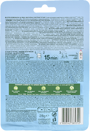 Skin Naturals Hydra Bomb Maska na tkaninie nawilżająca z ekstraktem z granatu GARNIER SKIN NATURALS
