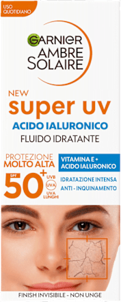 Fluido idratante all'acido ialuronico SPF50 GARNIER AMBRE SOLAIRE