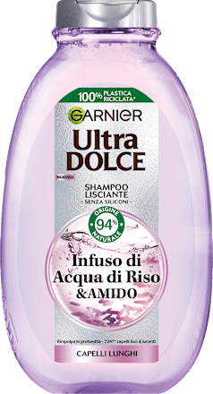 Shampoo lisciante acqua di riso e amido Garnier Ultra Dolce