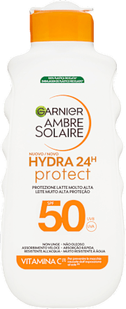 Latte solare HYDRA 24H protect SPF50 GARNIER AMBRE SOLAIRE