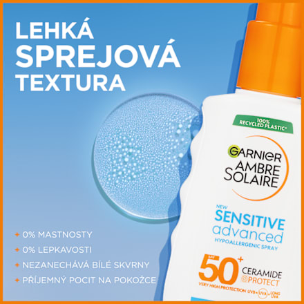 opalovací péče ve spreji Sensitive Advanced OF50+ GARNIER AMBRE SOLAIRE