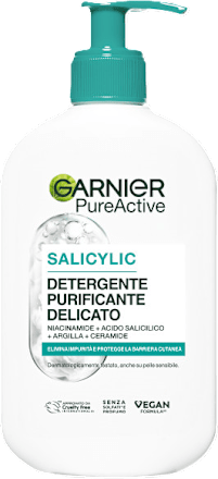 Gel viso detergente purificante delicato Salycylic Pure Active con acido salicilico GARNIER PureActive