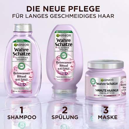 Haarkur 1-Minute Reiswasser Ritual und Stärke Wahre Schätze