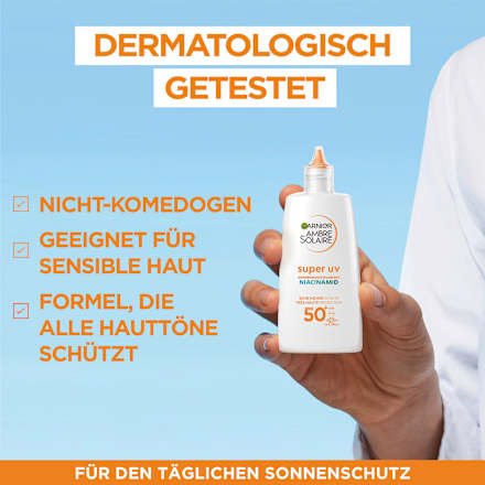 Sonnenfluid Gesicht Super UV Niacinamid LSF 50+ Garnier Ambre Solaire