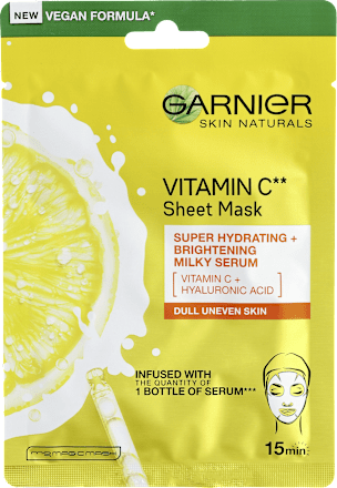 Skin Naturals Mleczna maska na tkaninie rozświetlająca z witaminą C GARNIER SKIN NATURALS