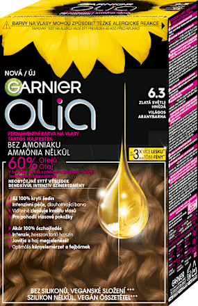 Farba na vlasy - 6.3 zlatá svetlo hnedá GARNIER olia