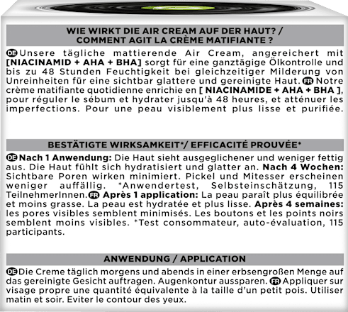 Gesichtscreme Air Hautklar AHA/BHA Garnier Skin Active