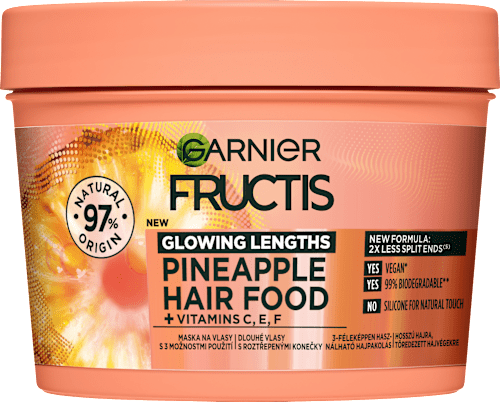 Maska na dlhé vlasy s rozštiepenými končekmi Pineapple Hair Food GARNIER FRUCTIS