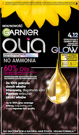 Farba do włosów opalizujący ciemny brąz 4.12 GARNIER olia