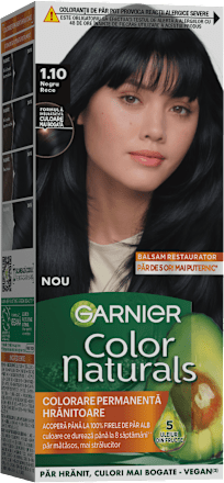 Vopsea de păr permanentă 1.10 Negru Rece GARNIER Color naturals