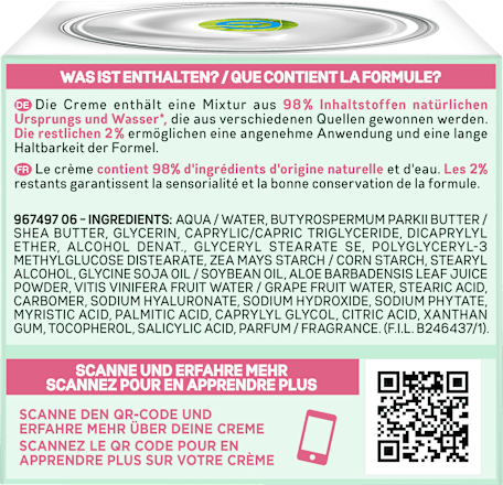 Tagescreme Hydra Booster Hyaluron Aloe Garnier Skin Active