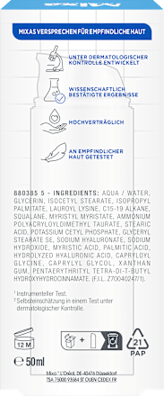 Gesichtscreme Anti-Trockenheit, Hyaluron Mixa
