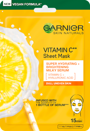 Maska w płachcie z witaminą C, rozświetlająca GARNIER SKIN NATURALS