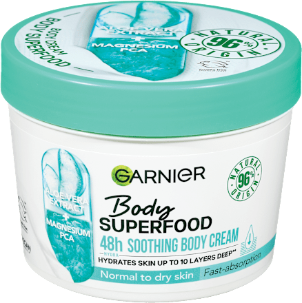 SUPERFOOD krema za telo:  aloe vera + magnezium PCA GARNIER Body