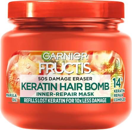 SOS DAMAGE ERASER KERATIN HAIR BOMB maska za oštećenu kosu GARNIER FRUCTIS