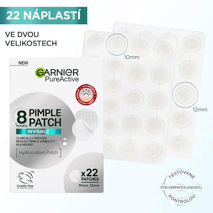 hydrokoloidní náplast na akné Invisible GARNIER PureActive
