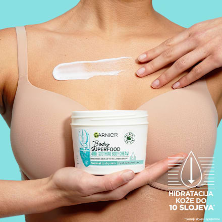 SUPERFOOD krema za telo:  aloe vera + magnezium PCA GARNIER Body