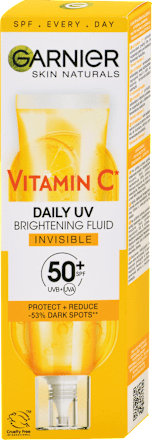 Rozjasňujúci denný pleťový UV fluid Vitamin C Invisible SPF 50+ GARNIER SKIN NATURALS