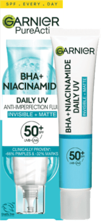 DAILY UV ANTI-IMPERFECTION matirajući fluid za zaštitu od sunca, SPF 50+ GARNIER PureActive