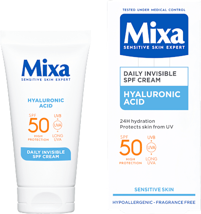 DAILY INVISIBLE dnevna krema za lice SPF 50 - hijaluronska kiselina Mixa