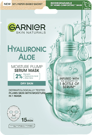 Intenzívne zvlhčujúca textilná pleťová maska Hyaluronic Aloe Serum GARNIER SKIN NATURALS