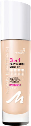 Foundation 3in1 Easy Match Soft Porcelain 30, LSF 20 MANHATTAN Cosmetics