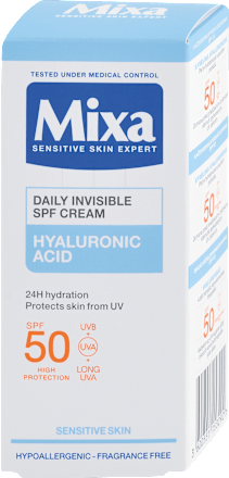 Denný pleťový krém Invisible Hyaluronic Acid SPF 50 Mixa