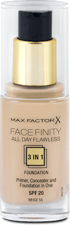 Foundation  All Day Flawless 3in1, 55 Beige, LSF 20 MAX FACTOR