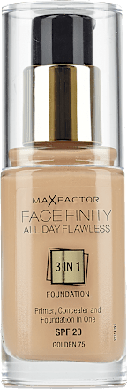 Foundation Face Finity All Day Flawless 3in1 Golden 75, LSF 19 MAX FACTOR