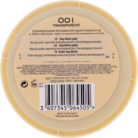 PUDER STAY MATTE 001  RIMMEL LONDON