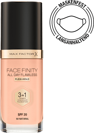 Foundation Face Finity All Day Flawless 3in1 Natural 50, LSF 19 MAX FACTOR