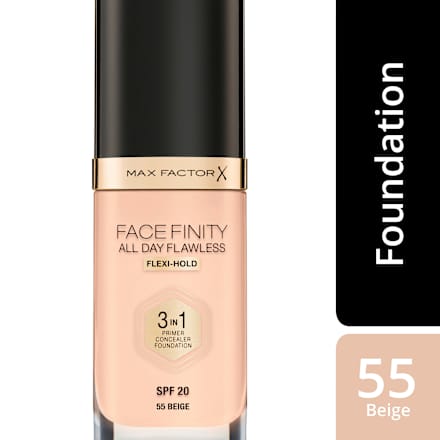 Foundation  All Day Flawless 3in1, 55 Beige, LSF 20 MAX FACTOR