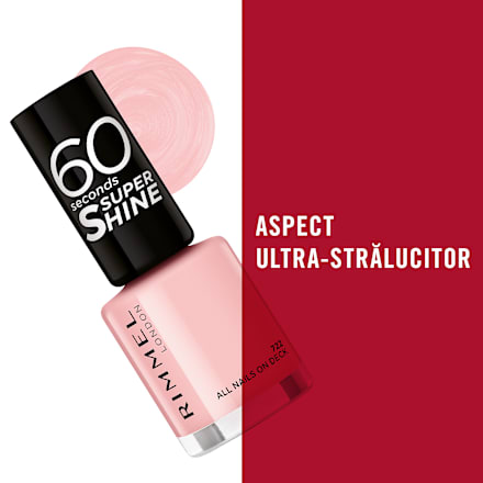 Lac de unghii 60 Seconds Super Shine 722 All Nails On Deck RIMMEL LONDON