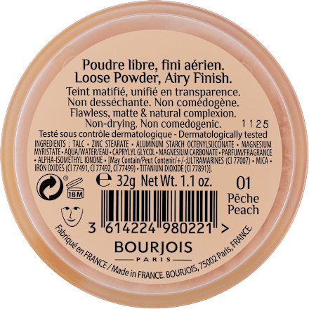 Poudre Libre pudră pulbere 001 Peach BOURJOIS PARIS
