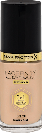 Foundation Face Finity All Day Flawless 3in1 Warm Sand 70, LSF 20 MAX FACTOR
