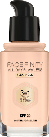 Foundation Face Finity All Day Flawless 3in1 Fair Porcelain 10, LSF 20 MAX FACTOR