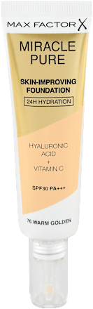 MIRACLE PURE tečni puder sa hijaluronskom kiselinom i vitaminom C - 76 Warm golden, ZF 30 MAX FACTOR