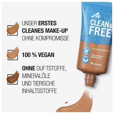 Foundation Clean & Free Skin Tint Rose Beige 36 MANHATTAN Cosmetics