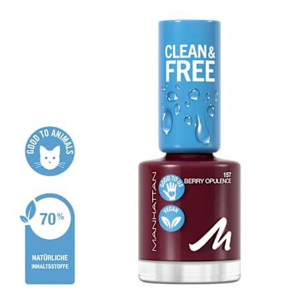 Nagellack Clean & Free 157 Berry Opulence  MANHATTAN Cosmetics
