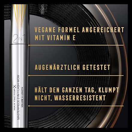 Mascara Masterpiece 2in1 Lash Wow 001 Black MAX FACTOR