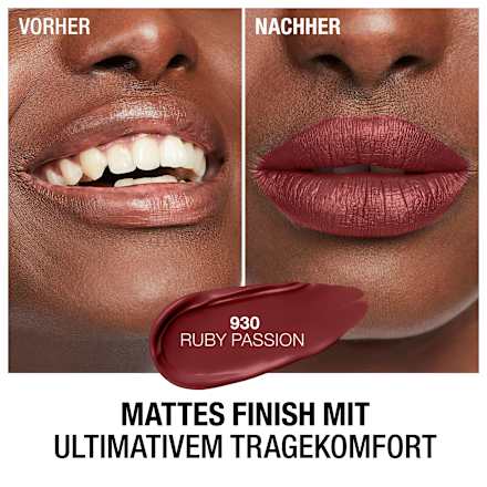 Lippenstift Liquid Lasting Perfection Mega Matte 930 Ruby Passion MANHATTAN Cosmetics