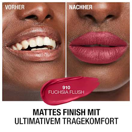 Lippenstift Liquid Lasting Perfection Mega Matte 910 Fuschia Flush MANHATTAN Cosmetics