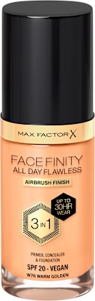 FACE FINITY ALL DAY FLAWLESS 3IN1 tečni puder - W76 Warm Golden, SPF20 MAX FACTOR